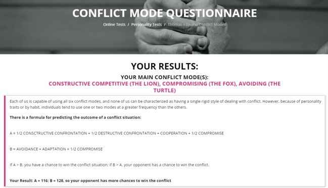 Conflict Management Online Test