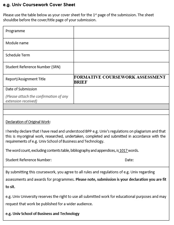 University Cover Sheet