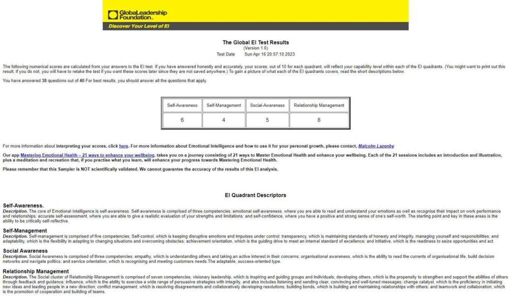 The Global IE test